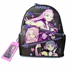 Loungefly K-pop Demon Hunters HUNTR/X Trio Pocket Mini Backpack and Bag Charm